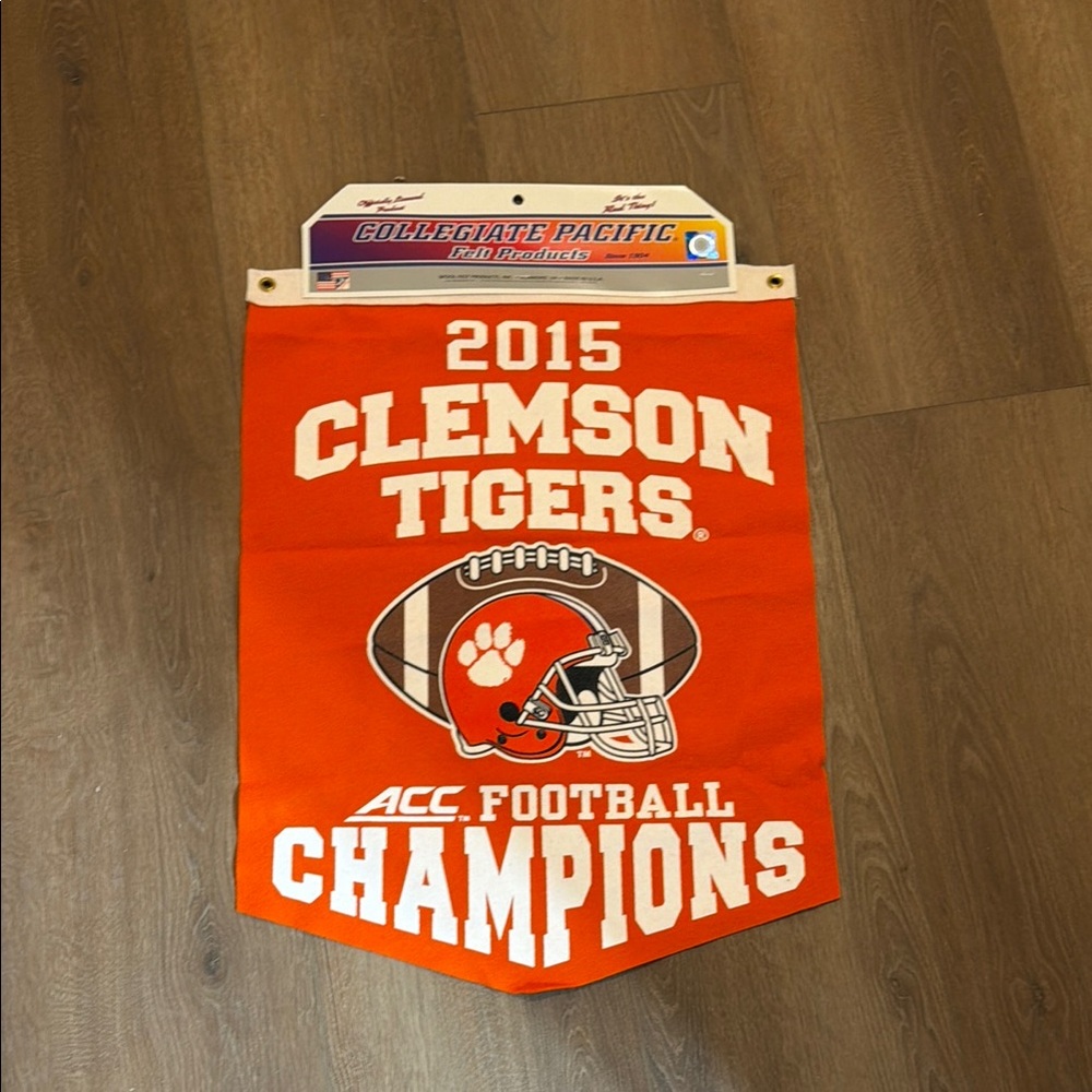2015 Clemson Tigers ACC Football Champions Banner - Orange & White
